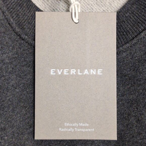 Everlane The Track Crewneck Sweatshirt Heather Gray French Terry Standard M New - Picture 8 of 11